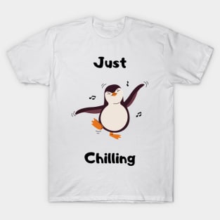 Just Chilling Penguin Design T-Shirt